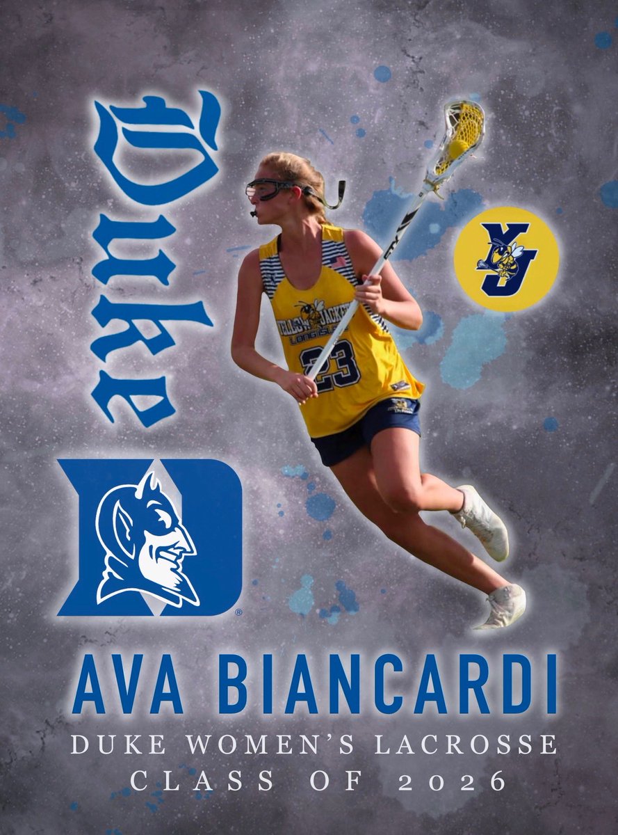 LIYELLOWJACKETS's tweet photo. Congrats to Ava Biancardi on her commitment to @DukeWLAX @toplaxrecruits @lilaxjournal @BackOfTheCage @Alexis61354726 @SportsSuffolk @longislandpatch ❤️🐝#YJLAX2022 #Attack #StAnthonys #TeamCurcio https://t.co/tDrM0P1JtN