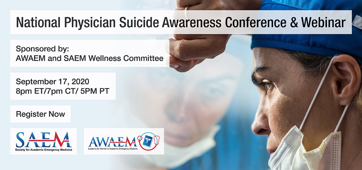 REGISTER for the National Physician Suicide Awareness Conference &amp; Webinar, to be held September 17 at 7 p.m. CT. ow.ly/ryKi50BnnCd