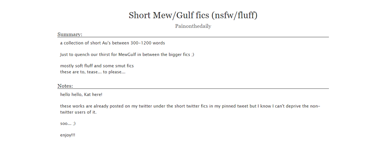 katonthedaily's tweet photo. for the ones who like!

Decided to post the short twitter fics on Ao3!!

https://t.co/6jvmsYyHZd

#MewGulfAU #shortfics #mewgulf https://t.co/nS80J65obV