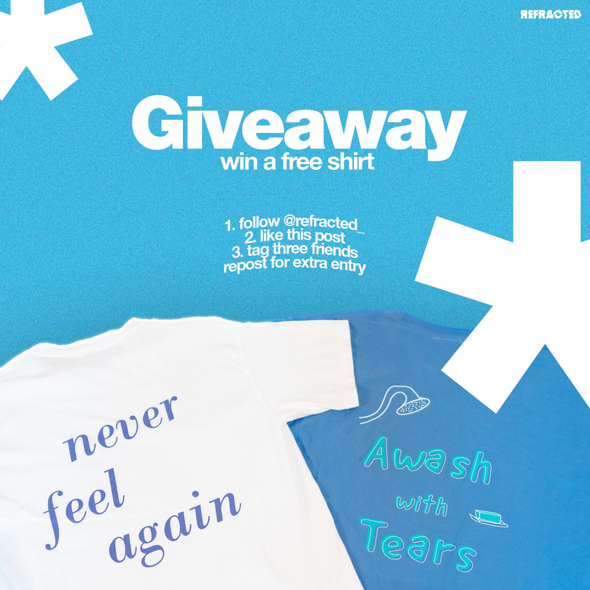 If y’all didn’t know, I actually created a clothing brand a while ago and I’m so hyped to say that I just released two shirts!!! If any of y’all wanna cop, the shop is refractednyc.com

Also there’s a giveaway on ig: Instagram.com/refracted_