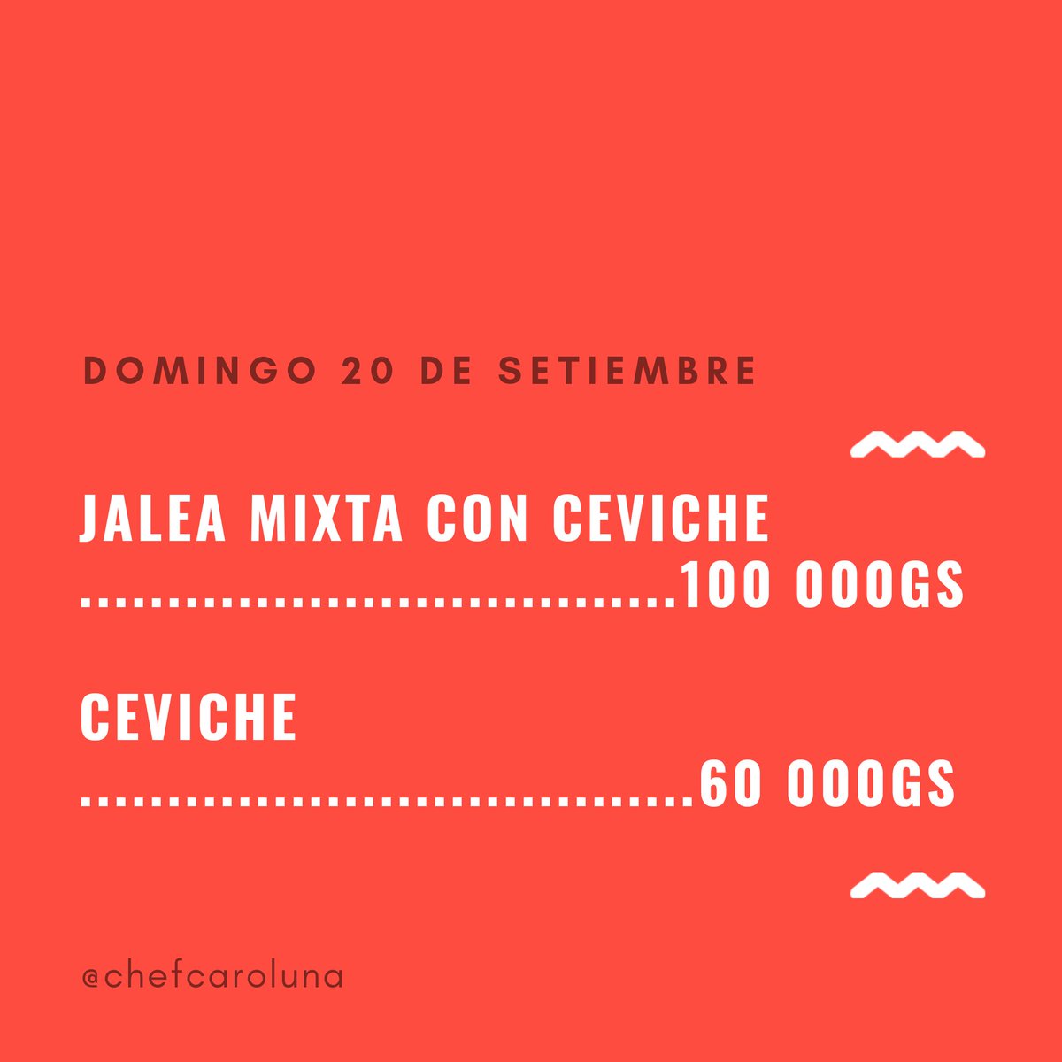chefcaroluna's tweet photo. Domingo 20 de setiembre 😉 https://t.co/KrKmbAggHf