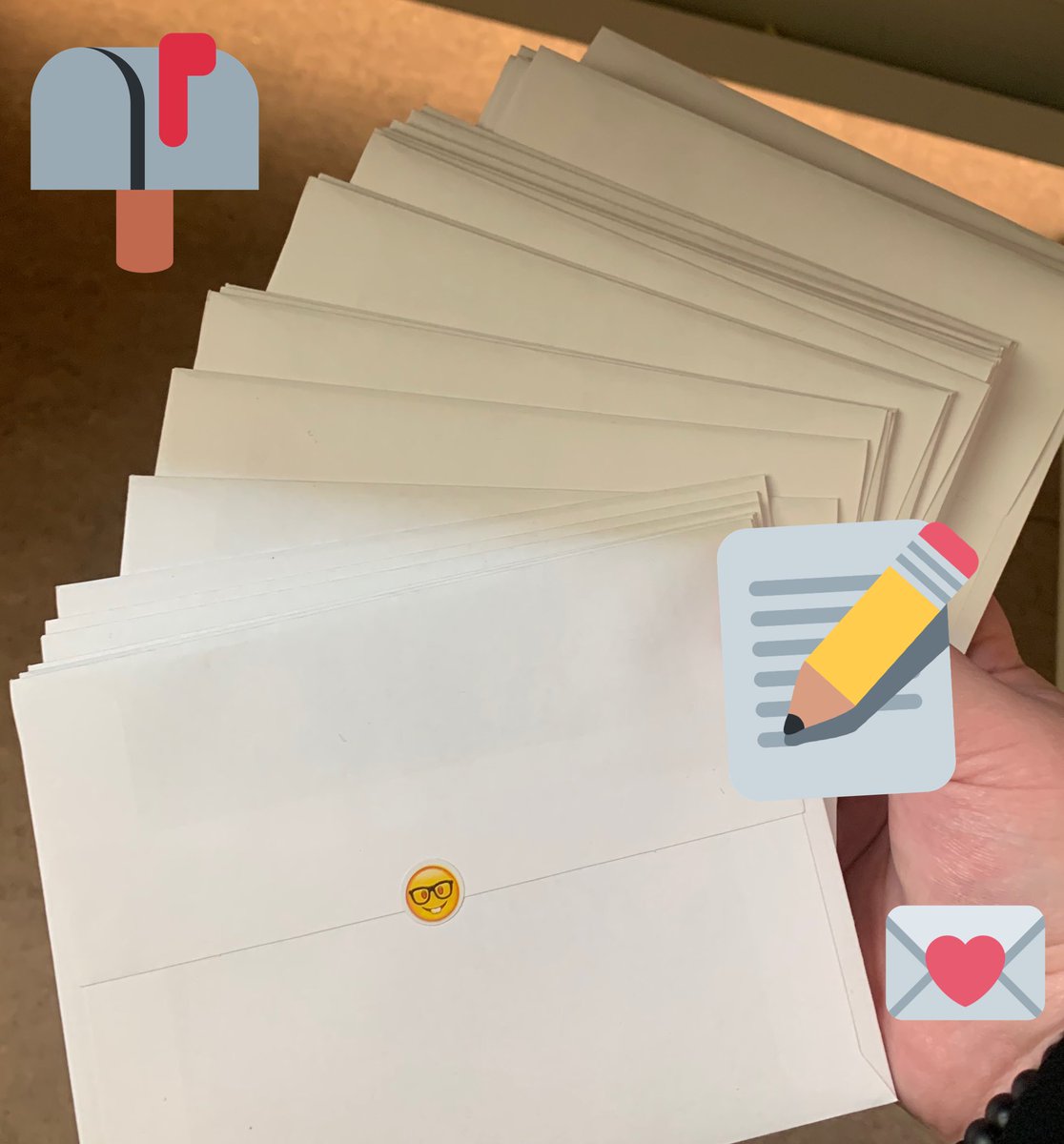 MrsEmilyGrogan's tweet photo. Handwritten cards going out to students today! 💙Even high schoolers like getting actual mail sometimes 😂 #BuildRelationships #WCSRemote #WeAreWatauga https://t.co/zkz4WYRDTb