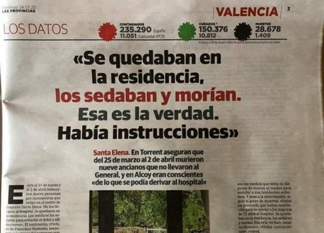Jorgebuxade's tweet photo. “Se quedaban en la residencia; los sedaban y morían...había instrucciones”.

Pero la Fiscal General del PSOE cree que no hay que investigar, esclarecer y depurar responsabilidades por la negligencia en la gestión sanitaria del #coronavirus. 

#MotivosParaLaMoción https://t.co/zHxQBfGmNA