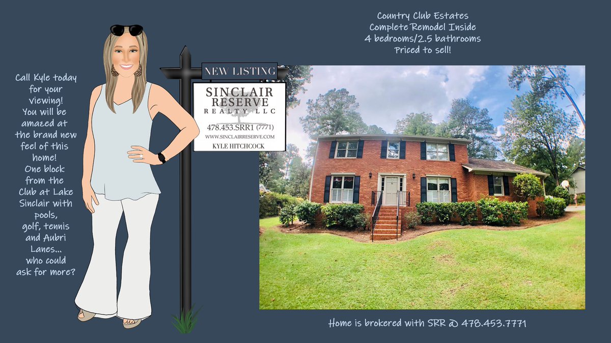 sinclairreserve's tweet photo. Super excited about this beautiful new listing in the Country Club. It is beautiful inside with new floors, paint, tile and everything throughout! Move in ready! Call today for a showing!
Home is brokered by SRR @ 478.453.7771.
#srr #keepitwithkyle #raisethebar https://t.co/o0xcnBe4KU