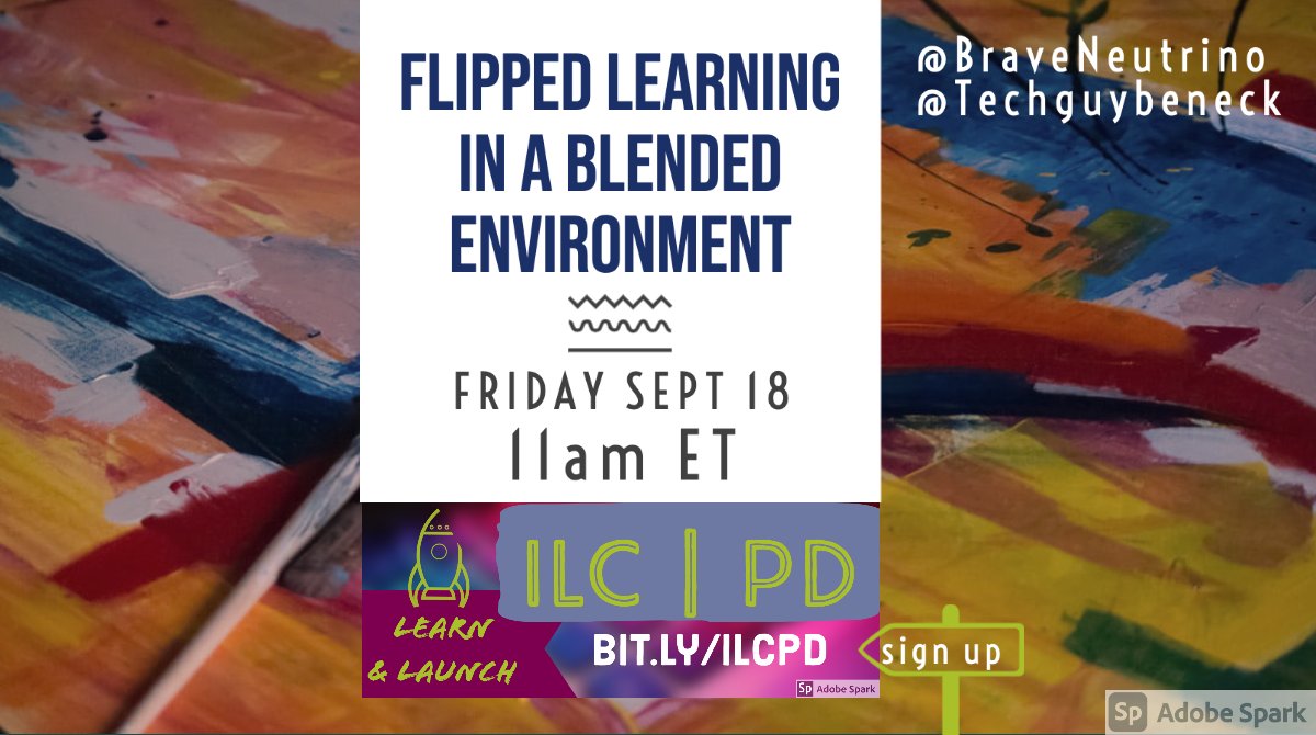 ncdpiDTL's tweet photo. This Friday September 18th at 11 am for #ILCPDNC "Flipped Learning In A Blended Environment" @braveneutrino and @techguybeneck share some tips and find out how you're handling the "new normal"!
Sign up at https://t.co/ot6zMZvciW https://t.co/NvGM0CBn12
