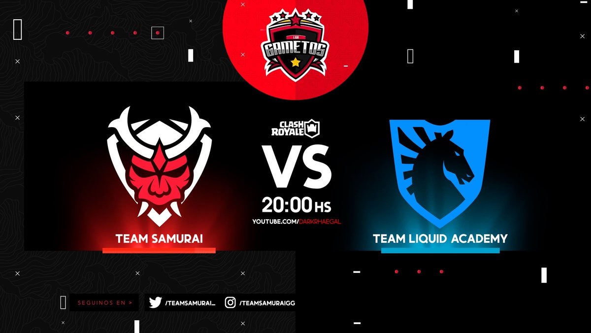 #CR #Semifinales

Hoy en la arena medimos fuerzas contra #TeamLiquidAcademy por las semifinales de la #GametosCup

¿Obtendremos el pase a la final?

¡Vamos Samuráis!

#GoSamurai ⛩️ #NeverFail