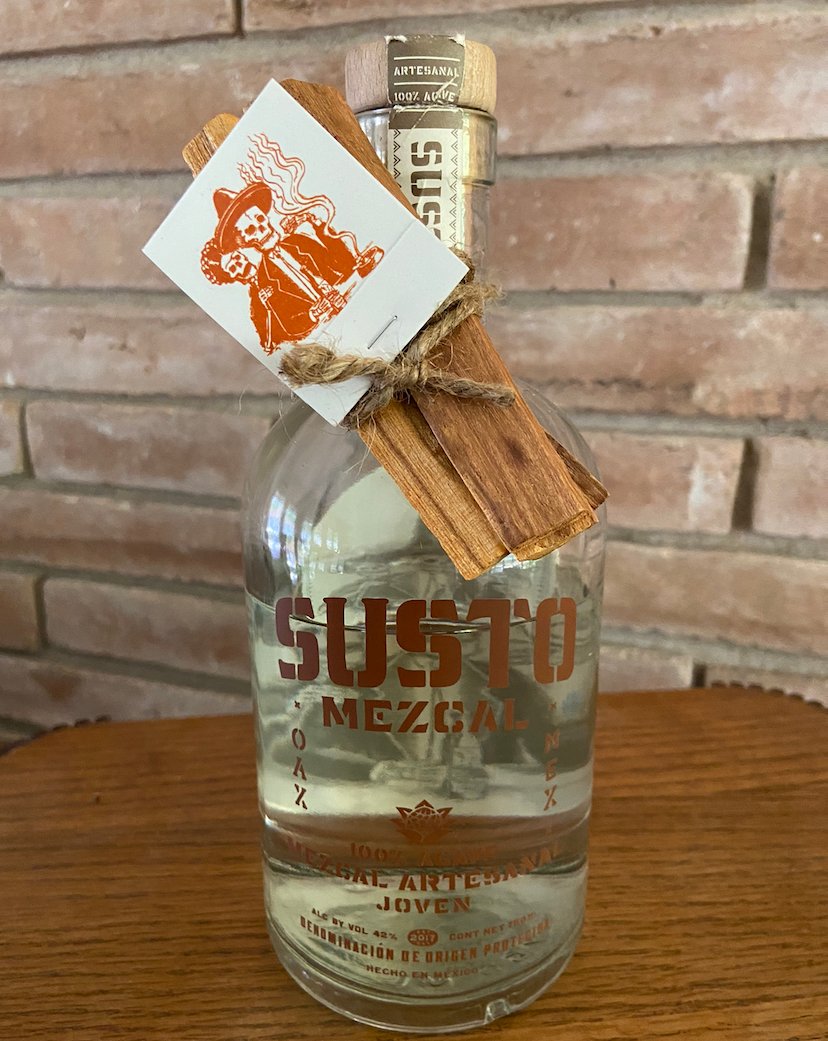 SUSTOMEZCAL's tweet photo. For Mezcal Week 2020 pick up a bottle of SUSTO MEZCAL today at J&amp;J Spirits, South Lamar Wine &amp; Spirits, Zeke's Liquor, Monarch Liquor, or King Liquor with a complimentary pack of Palo Santo and SUSTO matches. While supplies last. #cleartheenergy #2020 #SUSTOMEZCAL #MezcalWeek https://t.co/uLbDcIZ4WL