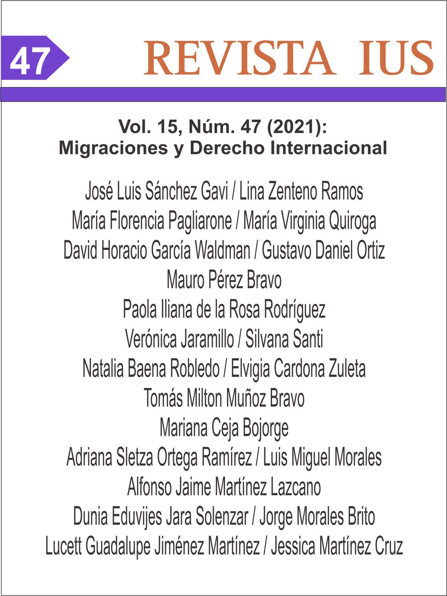 Revista_IUS_Mx's tweet photo. Ya puedes consultar los PREPRINTS

Vol. 15, Núm. 47 (2021): Migraciones y Derecho Internacional

https://t.co/c2Md0sYEGR https://t.co/7xuIr5VPyC
