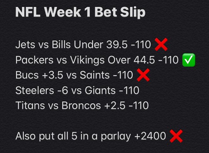 TOSPpodcast's tweet photo. Chris needs to go 2-0 tonight to make some money for Week 1, 1 road favorite and 1 home dog hold his fate... https://t.co/M58RychjJt