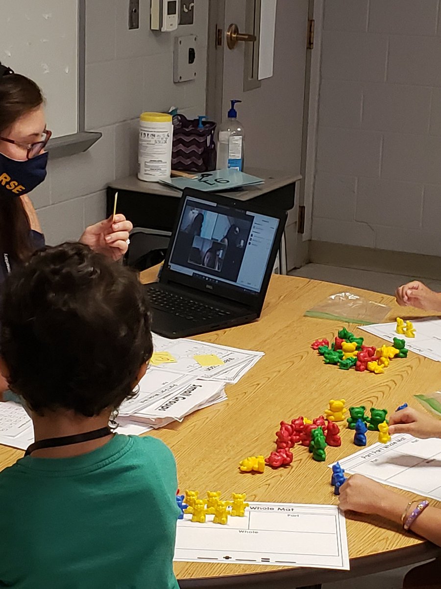 ShannonHcoach's tweet photo. Getting our 1st grade math on in person at from home! #LionPride @RSELions @SusanLoveless23 @AnnHaley_RCS #Gunder #Forsythe https://t.co/iTd4TtXp92