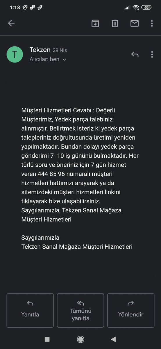 yepisyeni's tweet photo. @tekzenturkiye 5 aydır yalan beyanlarla müşterisini oyalayan firmaya @tekzenturkiye denir. https://t.co/TrjKlWpSXl