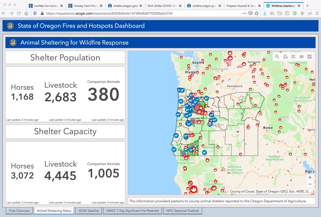 PetGrief's tweet photo. Here's a bit of hopeful news for #wildfire #evacuees in Oregon:

There's still plenty of room for livestock *and* companion #animals in various #sheltering situations.

Please pass the word to those who've had to or may have to evacuate.

https://t.co/DCT11Z2upE (tab at bottom) https://t.co/f5tgIHBTy9