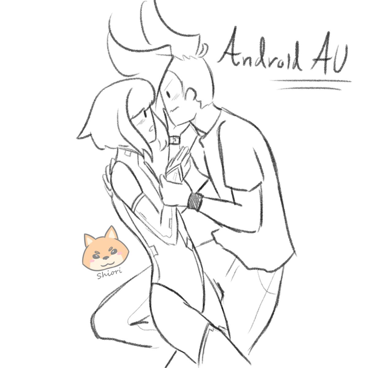 ShioriAkaitsuki's tweet photo. Okey guys! I'm going to do this twitter thread with ideas that I have from #AndroidAU because I'm excited about it, if someone wants to do something with all this, go ahead~ ๐โจ #Promare #galolio https://t.co/v1gTf0m3Tm