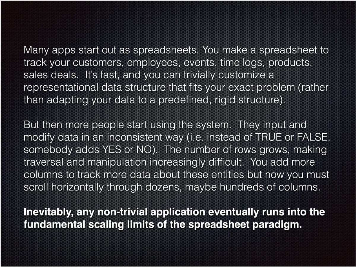 8/ But it’s always been about building apps, with the spreadsheet interface as merely the entry point.