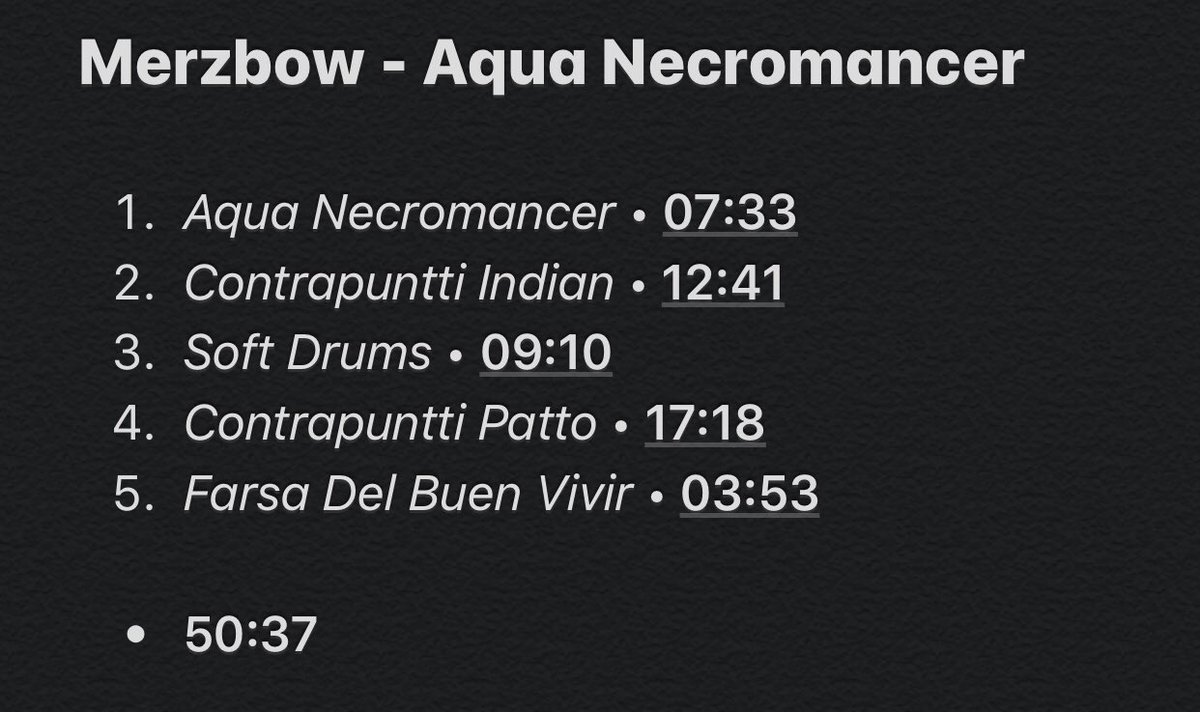 22/107: Aqua NecromancerHonestly it gots some interesting things on it like drums parts and melodic elements but these tend to get boring the longer time goes on in the album. I think this album is more accessible than his other projects (not by much tho).