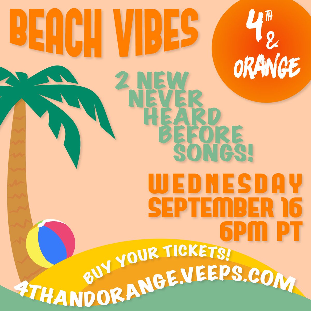 4thandorange's tweet photo. this wednesday!! new show, new songs, beach vibes! 🍊🧡

GET YOUR TICKETS!
https://t.co/Y9AZMez6Yi https://t.co/EiqczNNwTI