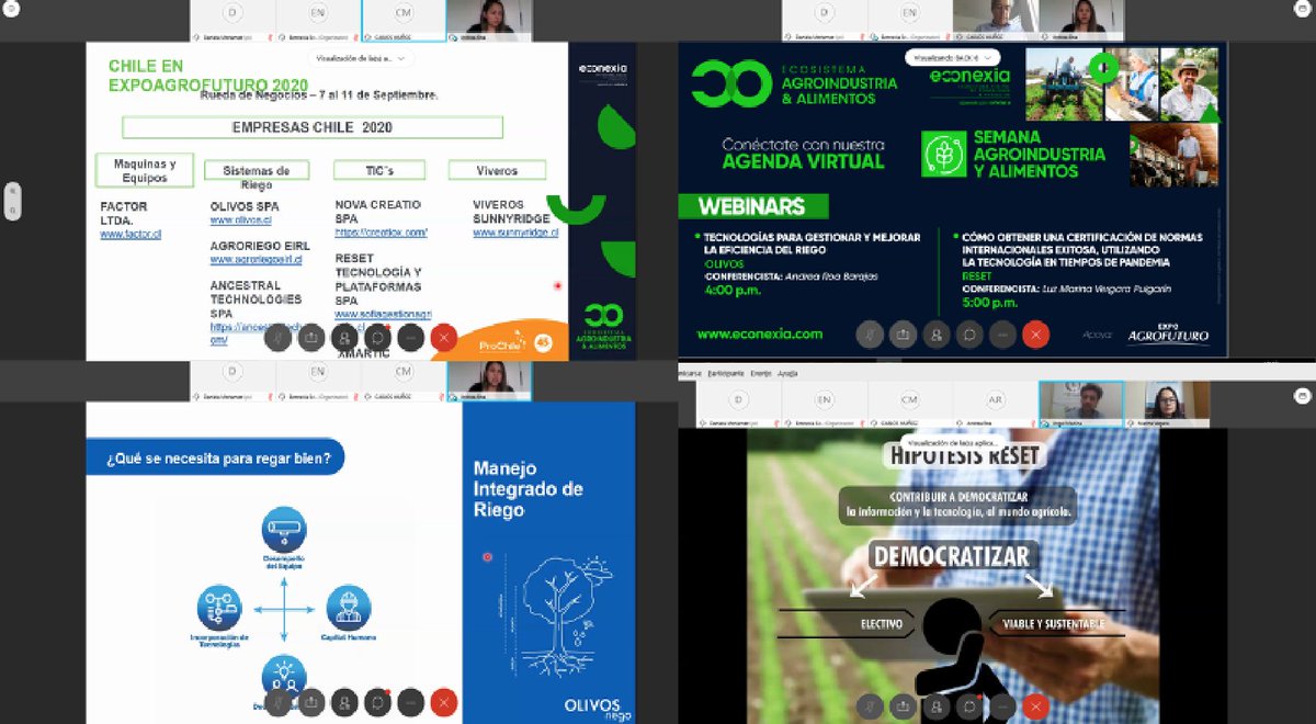prochileco's tweet photo. Finalizamos la participación de #Chile en #ExpoAgroFuturo con los 2 últimos #Agrotalks de @ProChile junto a la exposición de innovadoras empresas chilenas del sector y más de 110 empresarios conectados, en el escenario más importante para el sector Agro en #Latinoamerica. https://t.co/wxDCR1M71g