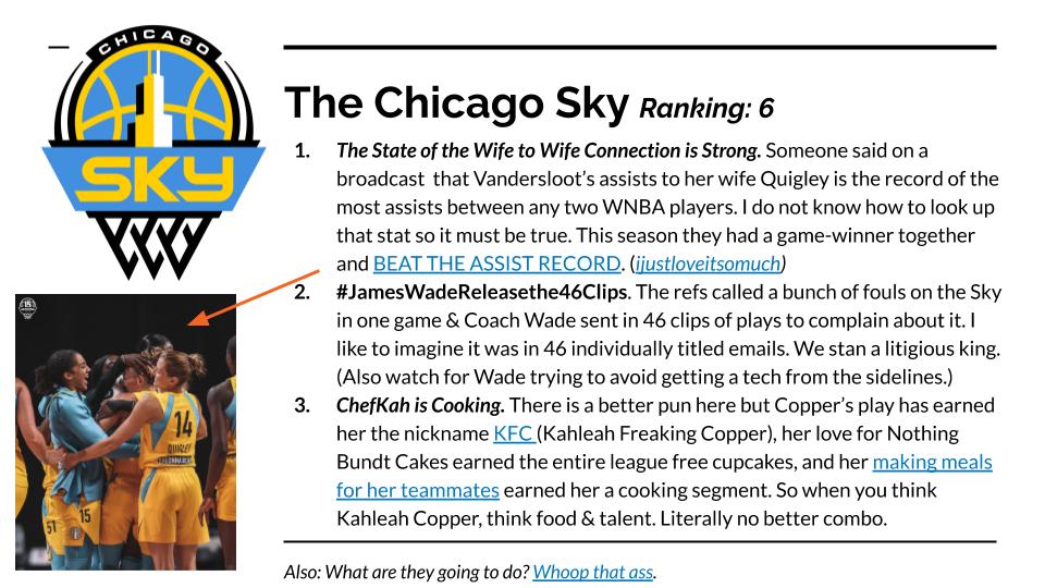 What to watch for from the  #ChicagoSky: