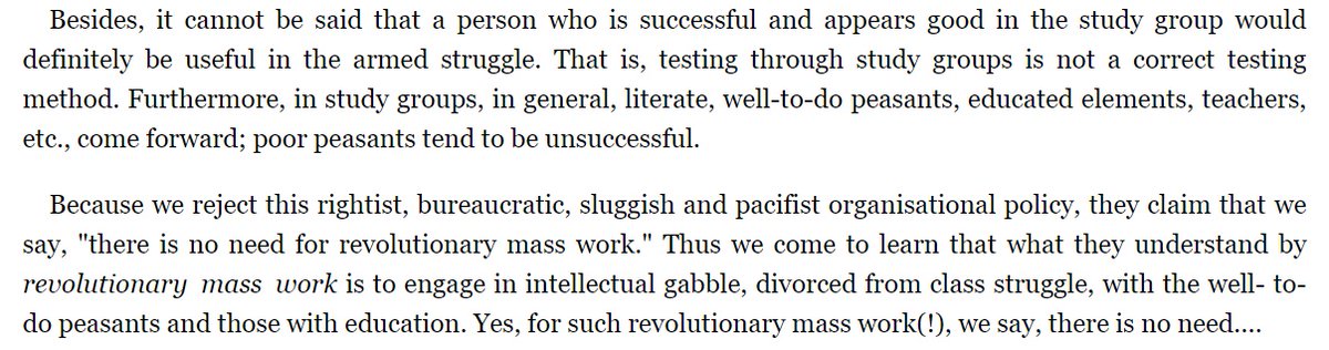 and as is so often the case, this petit-bourgeois line unintentionally selects for people with a similar petit-bourgeois background to its progenitors, creating a feedback loop which fortifies lines like this within the organization, selecting for more pb members etc etc