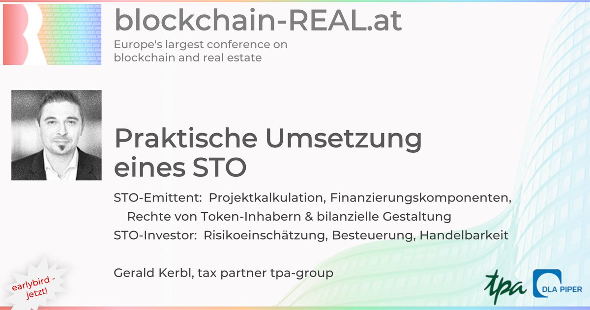 blockchain-REAL.at, 19.1.21:
Europas erfolgreichste Fachkonferenz für Immobilien &amp; Blockchain wieder in Wien

EARLYBIRD jetzt!

<a href="/GEWINNcom/">GEWINN.com</a> <a href="/Linde_Verlag/">Linde Verlag</a> #digitalassets #token #sto #defi #fibree #wien #proptech #CRE #realestate #immobilien