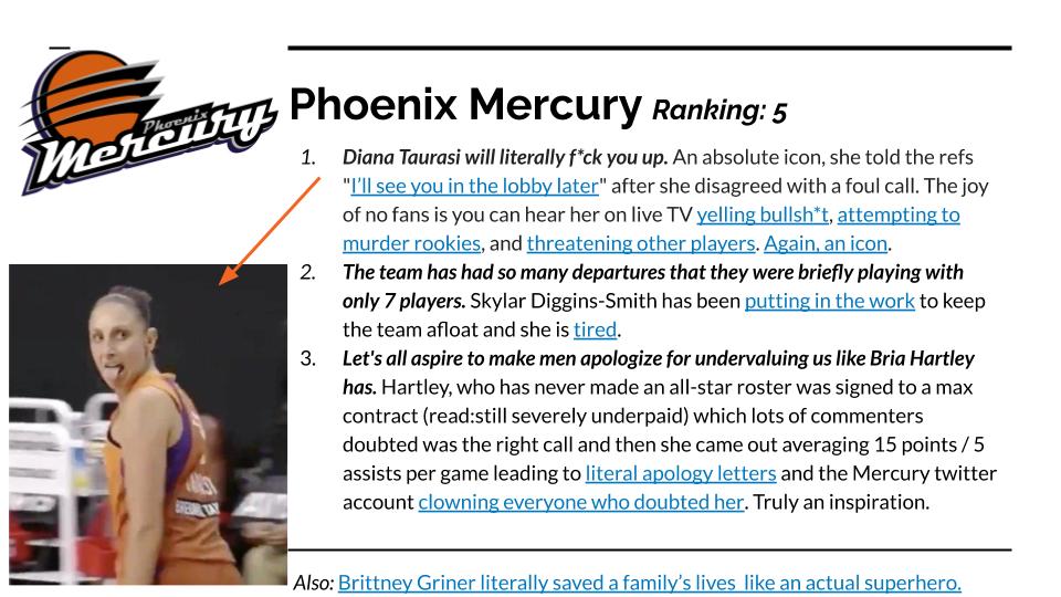 What to watch for from the  #PhoenixMercury: