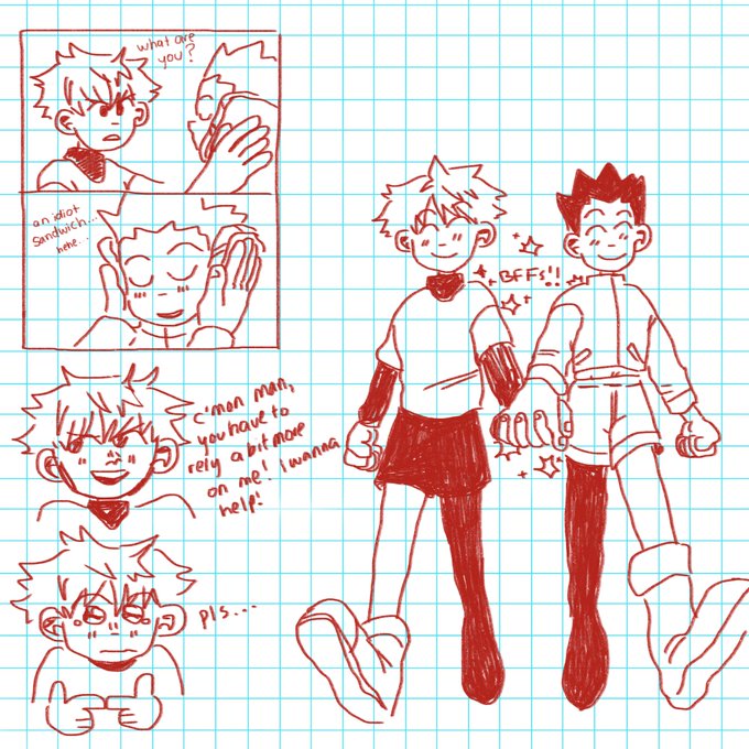 finally got my friend to catch up on the chimera ant arc and :-) 