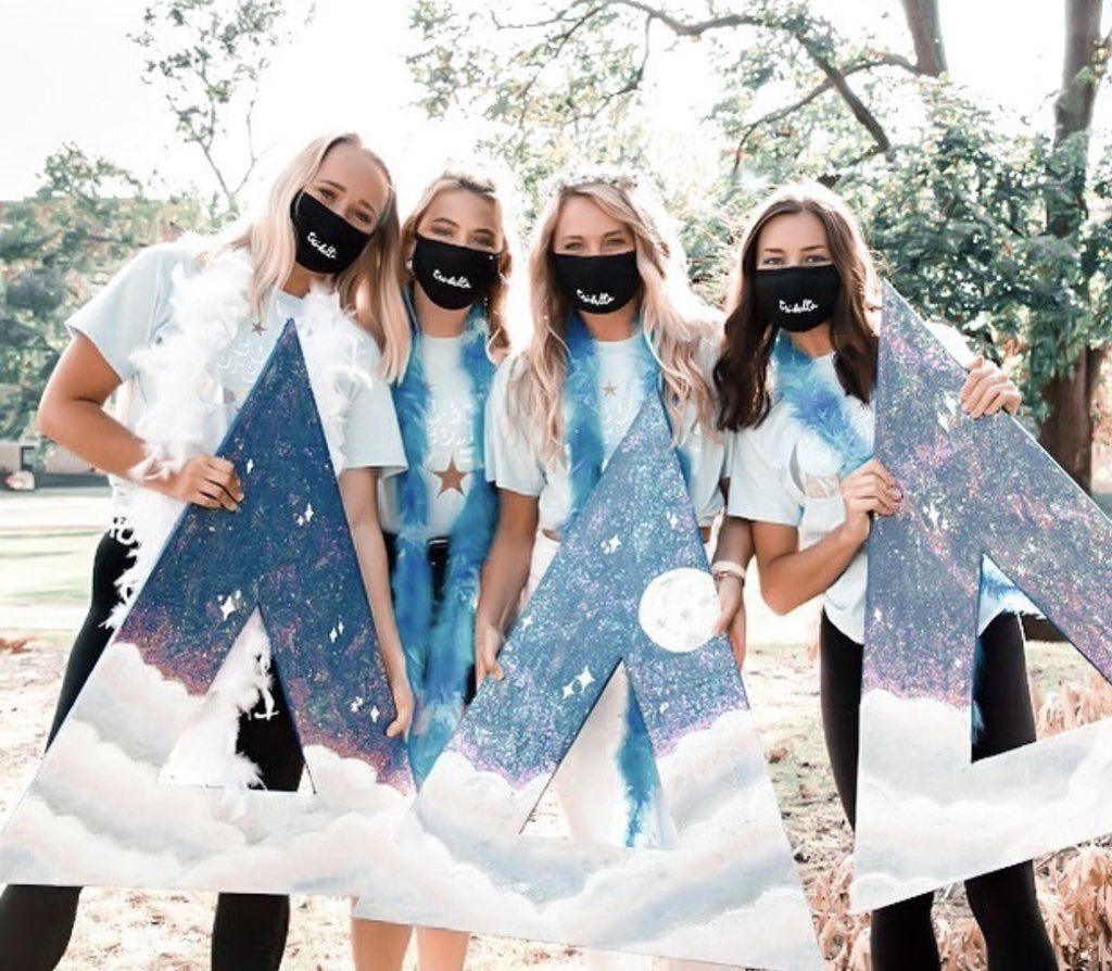 TriDeltaCoe's tweet photo. Finally welcomed home our DREAM girls!!!🤩 Officially Tri Delt’s for life!!!🌟☁️💫💙✨ https://t.co/iB05F8AGKq