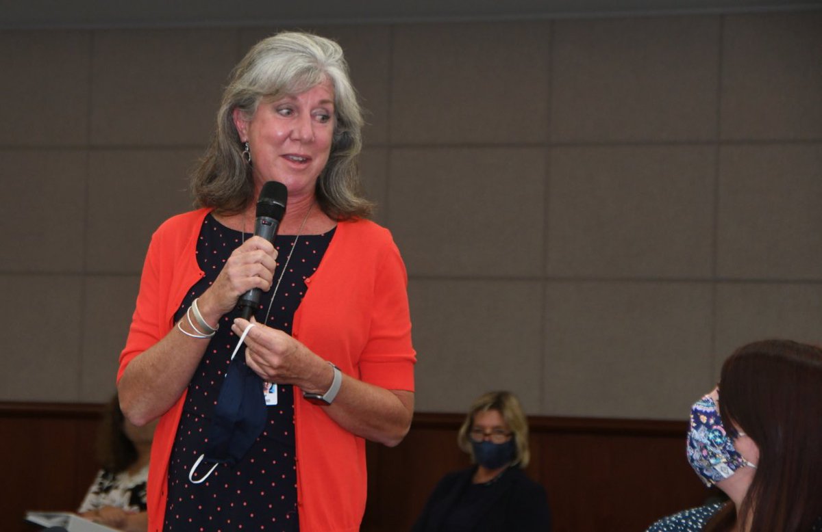 CyFairISD's tweet photo. .@CFISDCyLakes Principal Sarah Harty was announced as the new assistant superintendent of secondary school leadership at tonight’s #CFISDBoard meeting. https://t.co/Omcay4Pm1j
