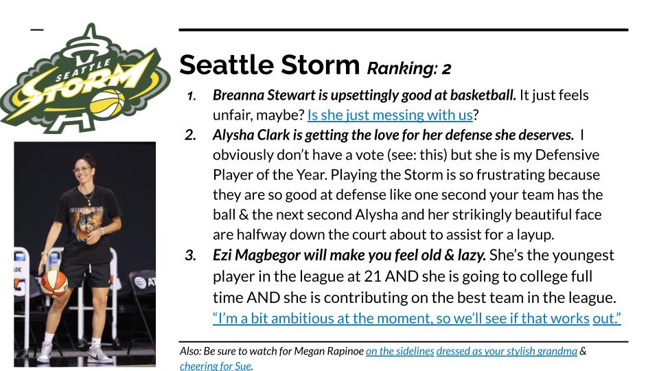 What to watch for from the  #SeattleStorm: