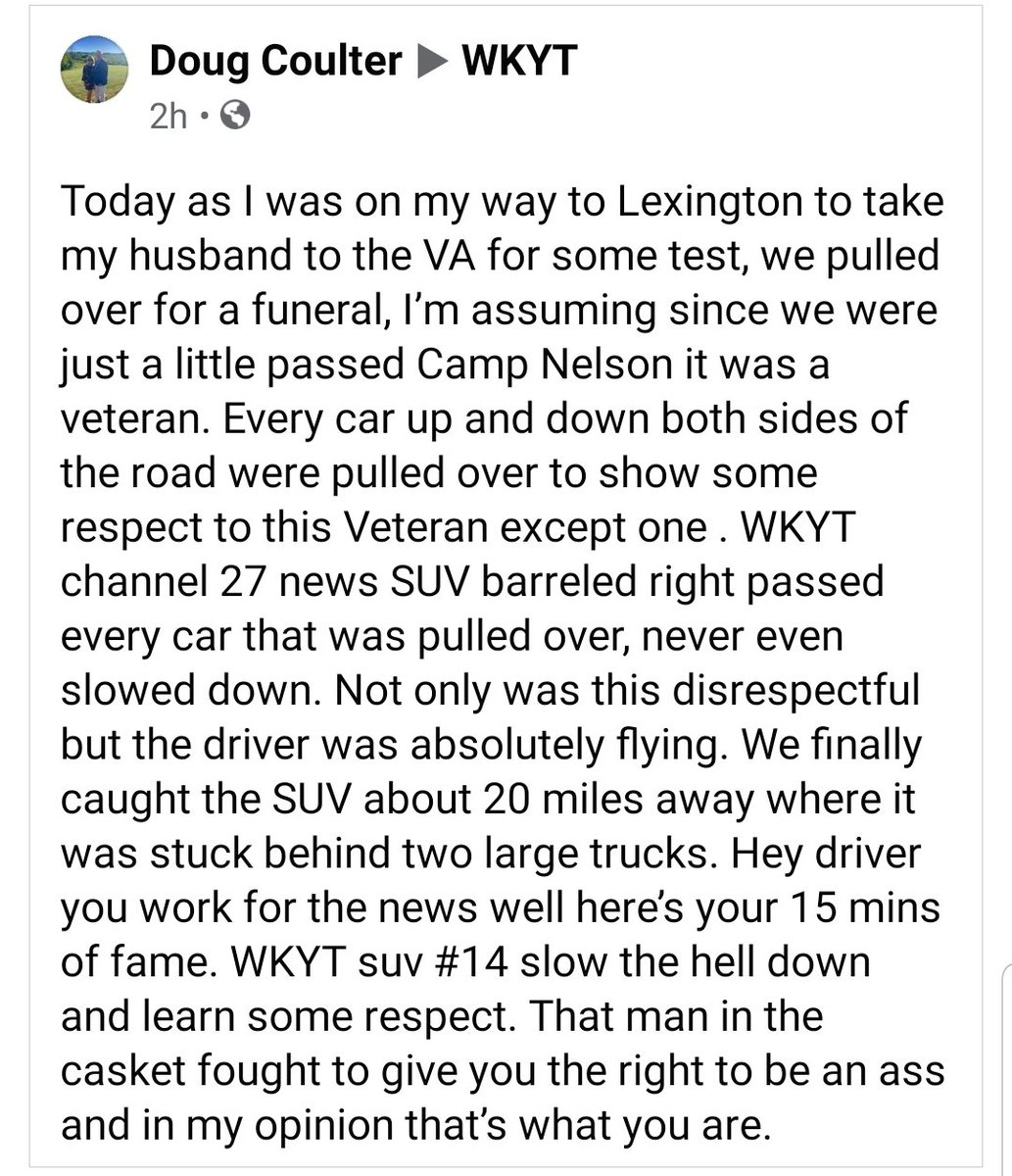 CLansaw's tweet photo. @WKYT shame on your employee, guess that employee doesn't understand they represent you when driving that vehicle. https://t.co/uhjHB7wxzq
