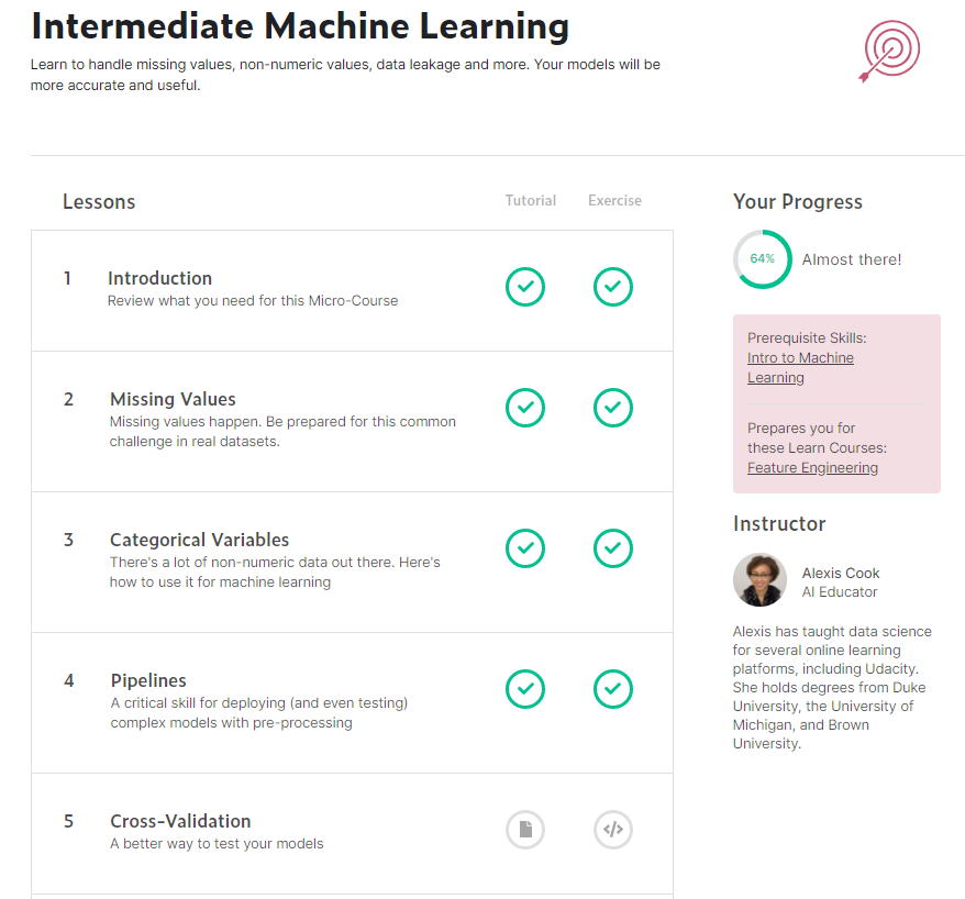 import_alexward's tweet photo. #100DaysOfCode Day 97:

Making progress through @kaggle's Intermediate Machine Learning course. 

Today learnt about using Pipelines to combine pre-processing and modelling steps to make for cleaner code. https://t.co/bN5DU1KyyX