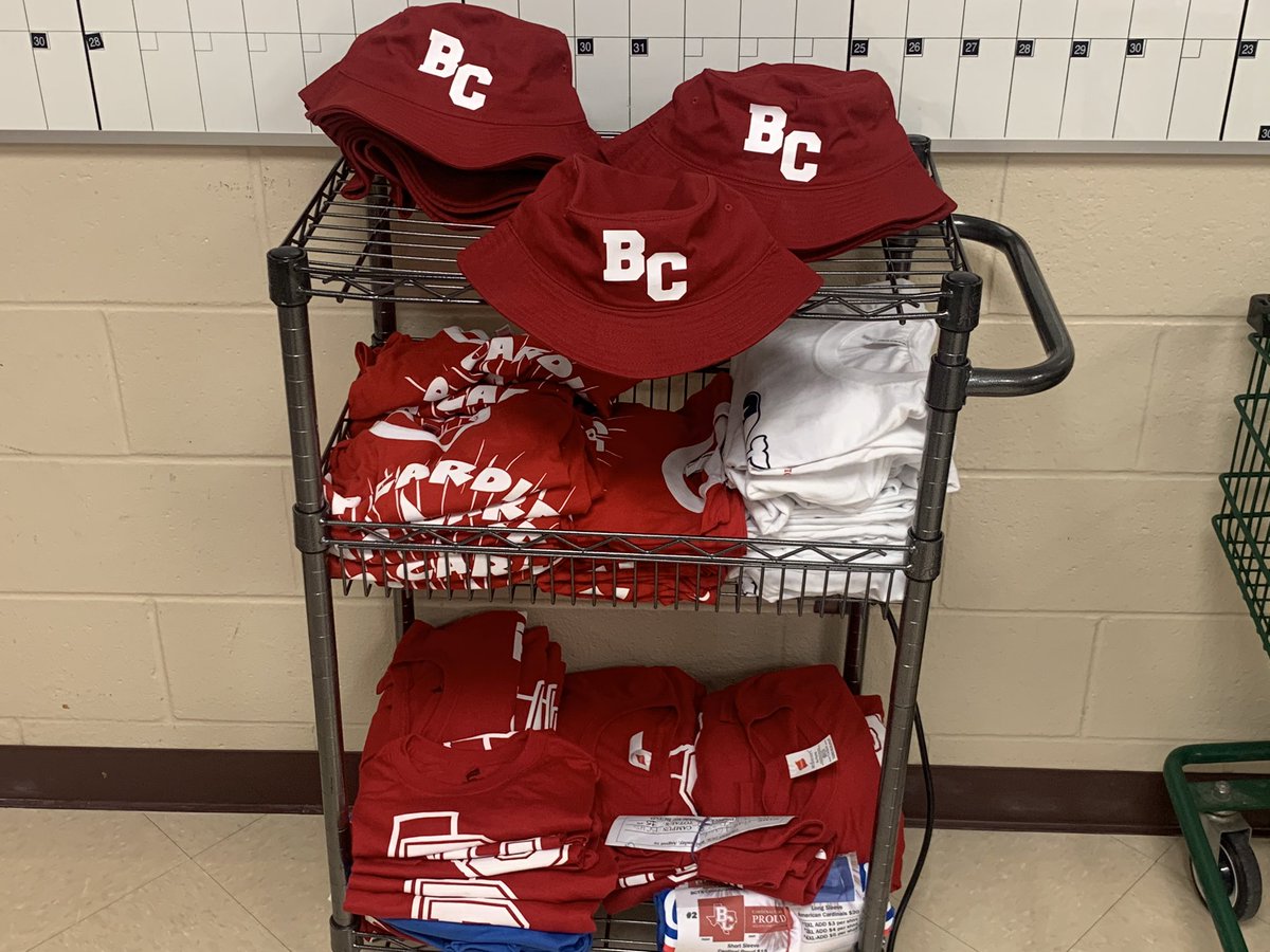 BridgeCityHS's tweet photo. RED BUCKET HATS ARE HERE‼️
$10-you prolly need one🤔
All kinds of T-shirts available-you prolly need those, too🤔
HOCO COURT FINAL BALLOT CLOSES TOMORROW 1:00PM
https://t.co/f8jCUf6lP5
Look ahead... 
Class Colors HOCO 20
Freshmen-Red
Sophomores-Gray
Juniors-Black 
Seniors-White https://t.co/eEYpdV5Bbo