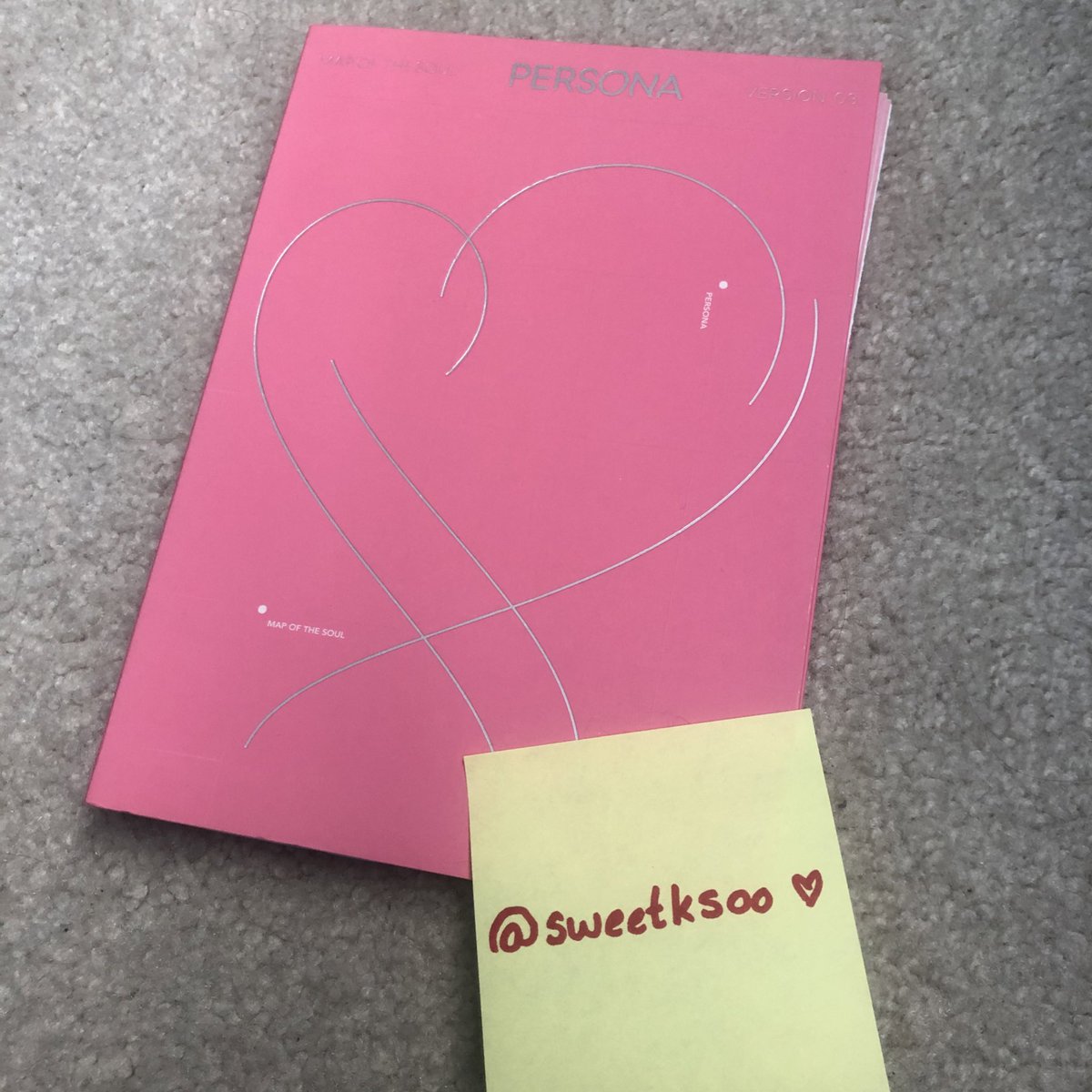 2.) MAP OF THE SOUL: PERSONA (Version 03) Album w/ Jin PhotocardPRICE: $23.00 CAD + shippingContents are shown in the photo below 