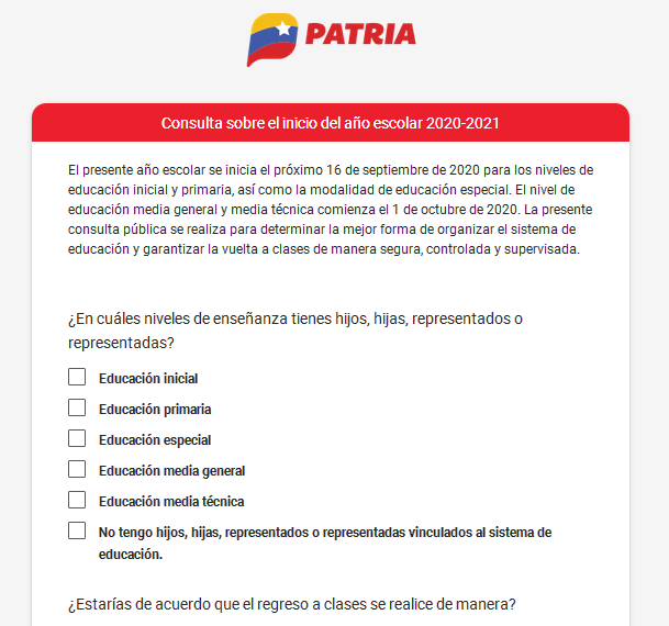 CDCEAragua's tweet photo. Ya está disponible la Consulta Nacional sobre el inicio del año escolar 2020-2021, ingresa a la Plataforma Patria, a través del siguiente link 
👇
 https://t.co/x88FTYSqFn  
¡Juntos Todo Es Posible! 
@NicolasMaduro @psuvaristobulo
#VenezuelaClasesADistancia 
@MPPEDUCACION https://t.co/lX3x2oFmB9