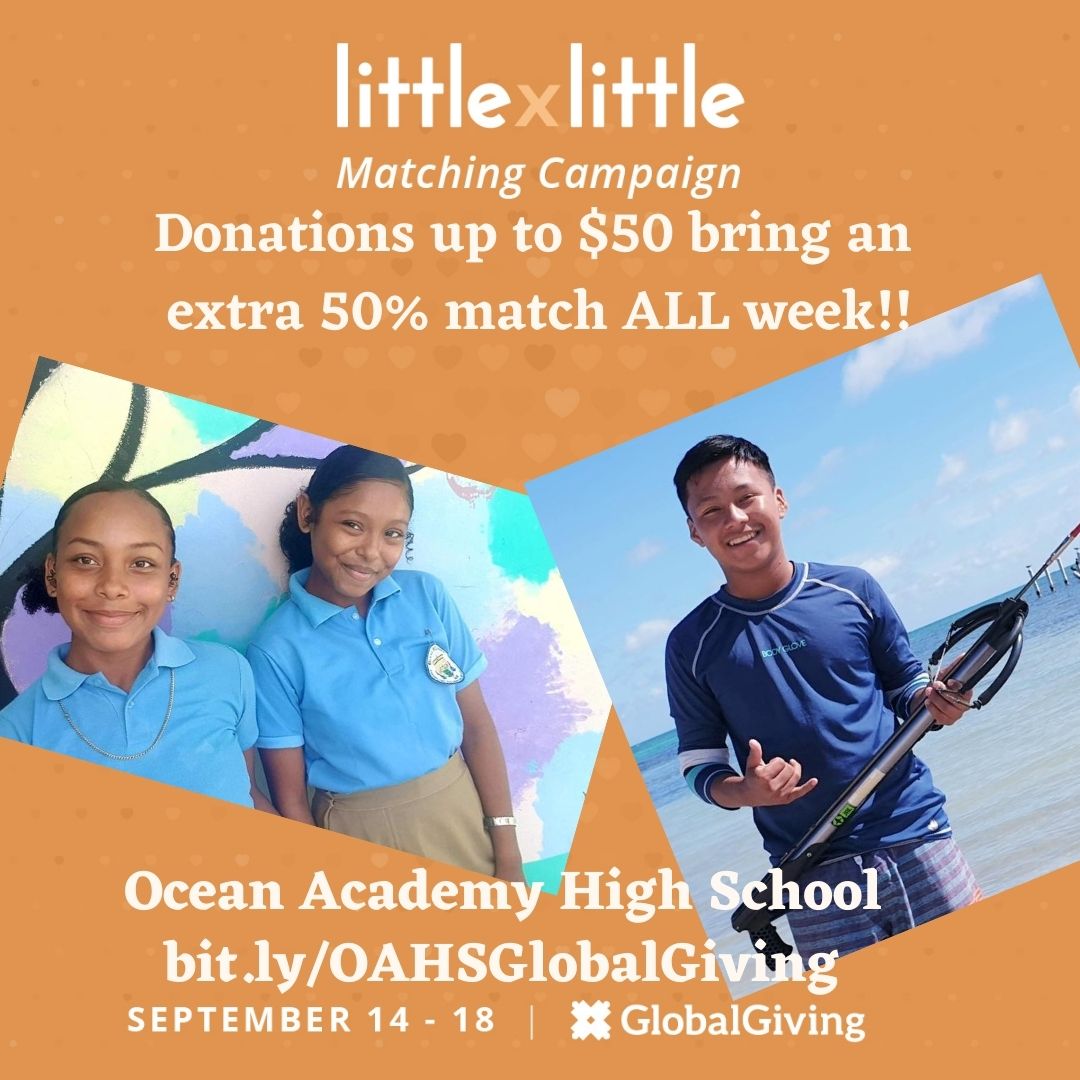 OceanAcademyHS's tweet photo. Don't miss this chance to increase the impact of your donation to #OceanAcademyHS while @GlobalGiving is matching donations up to $50 at 50% AND matching recurring monthly donations up to $200 at 100%!!! https://t.co/5lYRY52ULw