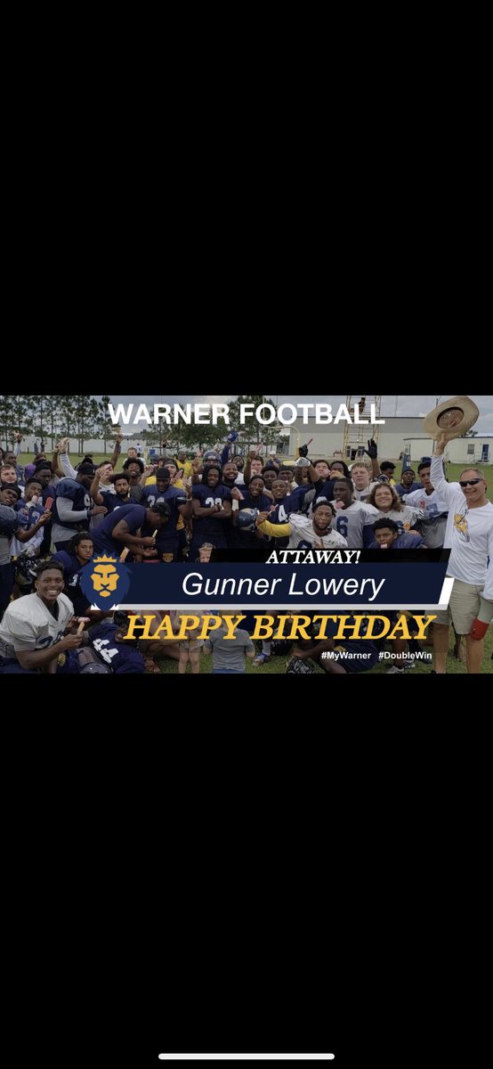 lowery_gunner's tweet photo. Thank you warner for the happy birthday @WarnerUFootball  @coach_pi  @kcoach59 https://t.co/AiyLtWLfYH