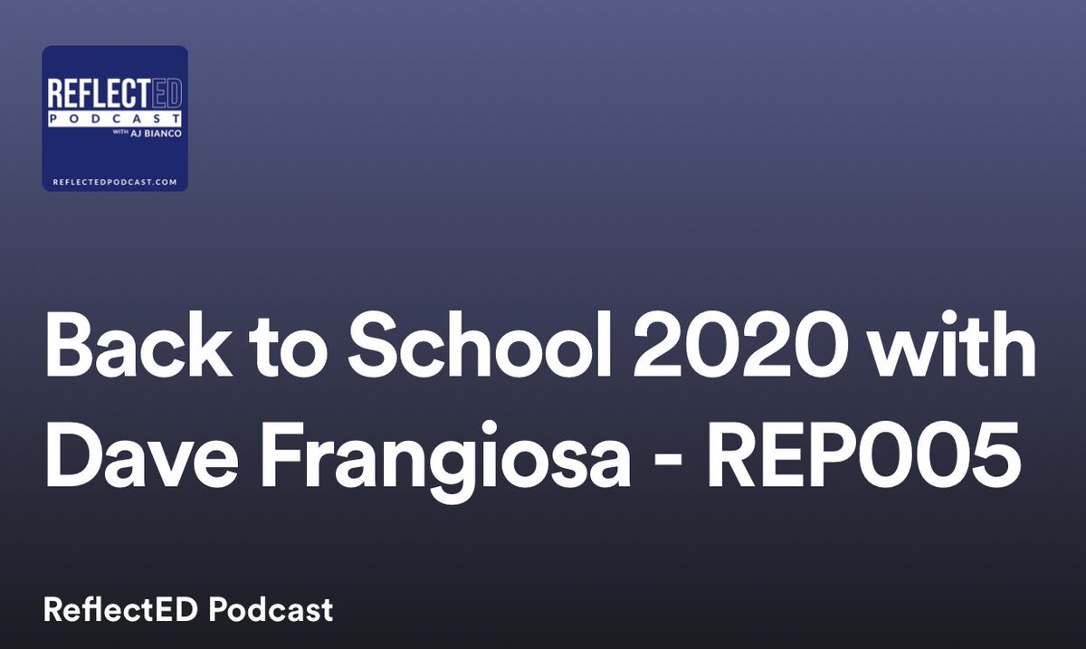 ReflectEdPod's tweet photo. Have you listened to @ReflectEdPod Ep 5? @DavidFrangiosa and @AJBianco shared their thoughts on going back to school in 2020 - the Good, Bad, and Ugly!
Give a Listen: https://t.co/fBBYjZNNIp. https://t.co/uvYlNCchzR