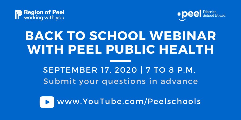 PeelSchools's tweet photo. 📌On Sept. 17, from 7 to 8 p.m., @PeelSchools &amp; Peel Public Health will host a live webinar featuring Dr. Monica Hau, Associate Medical Officer of Health at PPH.

SUBMIT YOUR QUESTIONS IN ADVANCE: https://t.co/pYPxR0LjU7. https://t.co/DCc5sPJJ0s