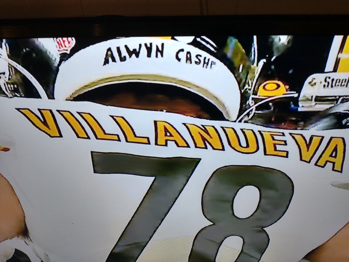 Steelers LT Alejandro Villanueva has the name Alwyn Cashe on the back of his helmetCashe was posthumousky awarded the Silver Star for heroism after his death at 35 while on duty in Iraq http://Steelers.com  had said ALL players' helmets would have Antwon Rose Jr's name