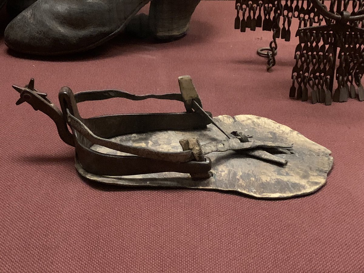 ncwhm's tweet photo. Check out this sandal with spur from Mexico, 1775-1825. It's iron and rawhide. Iron spurs were often a luxury and sturdy leather boots weren't always easy to get during the frontier era. Hope this spurs you on to learn more and visit the Museum. Lol! #HashtagTheCowboy Thanks, Tim https://t.co/hPRoiDfhoW