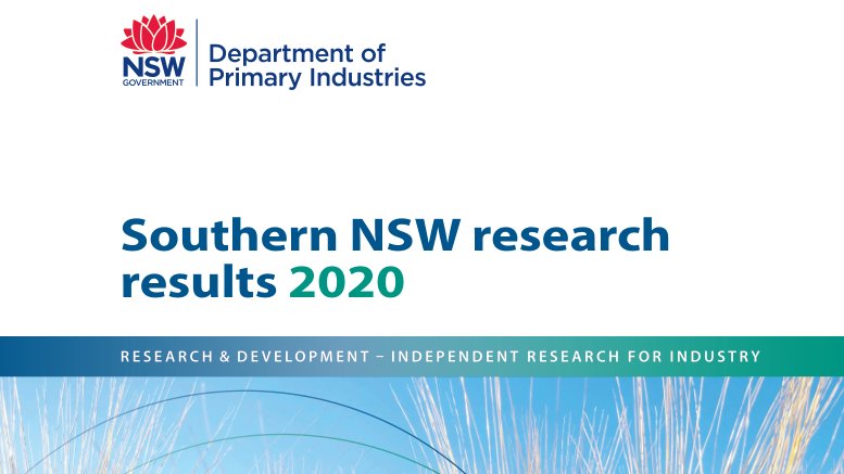 NSW_AGRONOMY's tweet photo. It's here! The Southern NSW research results 2020 edition is now available online https://t.co/xVu5vIc71F Featuring the latest research on wheat, canola, pulses, nutrition, soils and more! https://t.co/LWdwvGunqi
