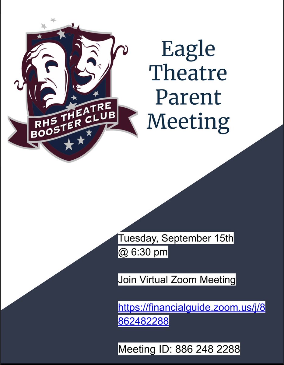 Please join us for our 1st 2020-21 Eagle Theatre Parent Meeting tomorrow night @ 6:30pm.  <a href="/LettTheatre/">Lett Theatre</a>