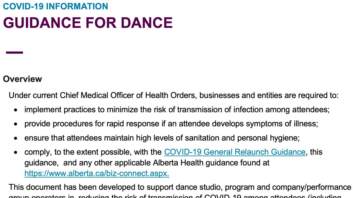 ABDanceAlliance's tweet photo. Sep. 11, 2020 saw NEW guidelines for dance released in Alberta. You must review and comply to be operating within the provincial guidelines. Please access the new guidelines here: https://t.co/f3sFcGhsF4 #abdance #abarts https://t.co/K6behgadYT