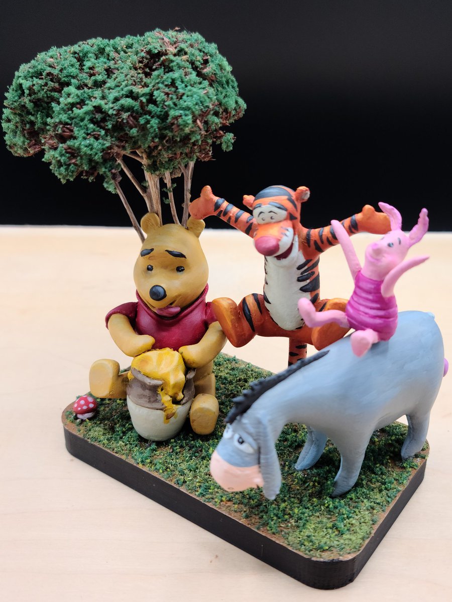 Zeeaxisprinting's tweet photo. Diorama finished!!!
the stls by:
Tyler Sumrall Tigger
Steve Solomon pooh
Tracy Sanford eeyore
Woopsicles piglet
Found on thinigverse. https://t.co/KUQ60M5lY0