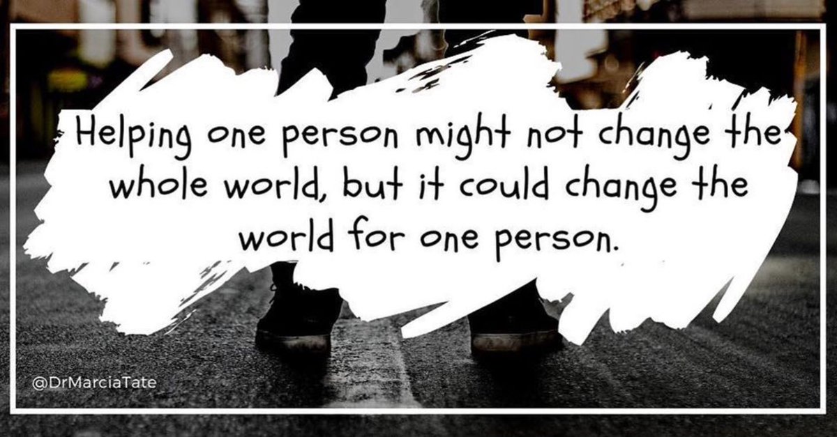 drmarciatate's tweet photo. Don’t listen to anyone who says you can’t change the world. You can. #edchat https://t.co/gB50ZocPbe