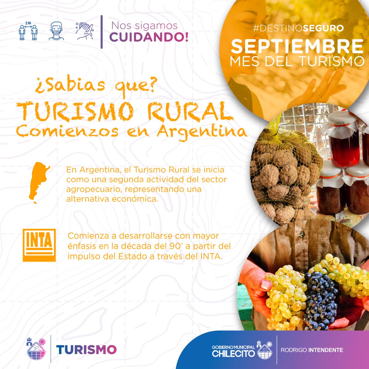 En el #mesdelturismo, hoy hablamos de sus comienzos en Argentina, con mayor énfasis, en los 90' de la mano del Estado a través del #INTA, puesto que se inicia como una segunda actividad del sector agropecuario. Representaba una alternativa económica.
#TurismoRural