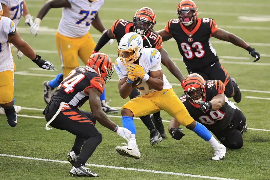avuhsdistrict's tweet photo. Ever seen a Lion CHARGE?!?!?!?!?!

Eastside High School Alum Joshua Kelley scores his first career touchdown in the Charger's Week 1 contest with the Cincinnati Bengals. 📷: Andy Lyons/Getty Images

#AVUHSD #AVFindYourPath #AVDistrictAthletics #AVDistrictAlum #EastsideHighSchool https://t.co/8Mr9iwb8zG