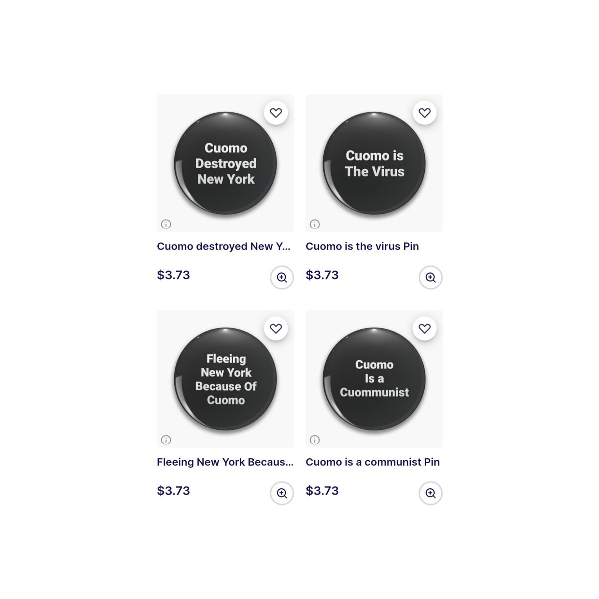 koziswellness's tweet photo. My anti #cuomo buttons are selling
Like #hotcakes !!! I wonder why
😂😂😂😂 #CuomoLiedGrandmaDied
https://t.co/zSmQnG4hjq https://t.co/9ln11m0M3f