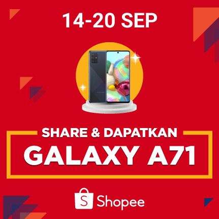 Putra77790472's tweet photo. BURUAN! Menangin Samsung A71 dengan share keseruan belanja di 10.10 Brand Festival. Klik sekarang! https://t.co/l3QgqLK0nW https://t.co/zyjIzyCEd0