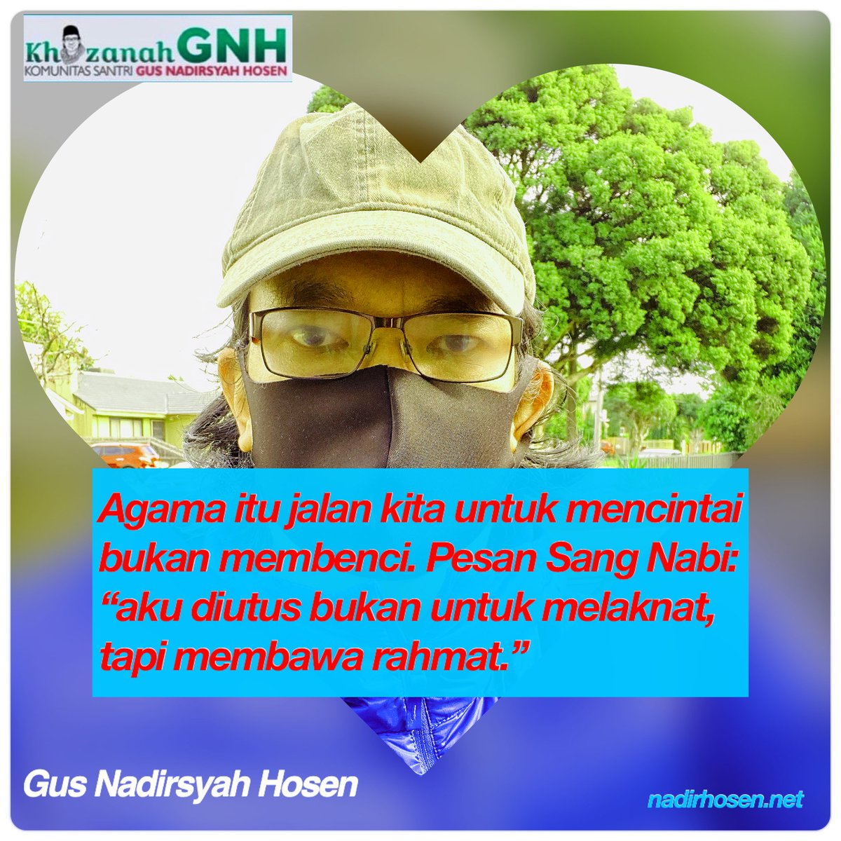 Semakin taat beragama, semakin kita memandang orang lain dengan penuh cinta, bukan dengan kebencian. Sebar rahmatNya, bukan malah gemar melaknat sana-sini 🙏😍

#KhazanahGNH